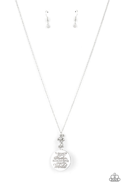 Paparazzi Accessories-Maternal Blessings Inscribed White Opal Necklace Set