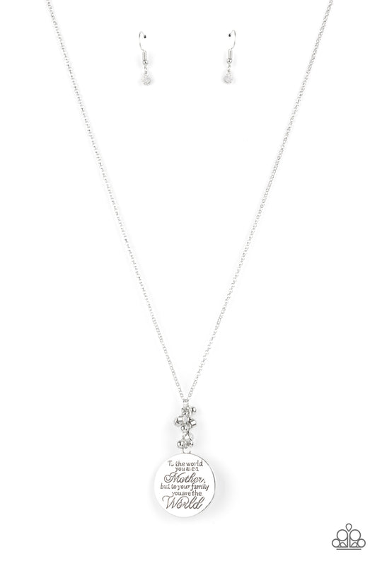 Paparazzi Accessories-Maternal Blessings Inscribed White Opal Necklace Set