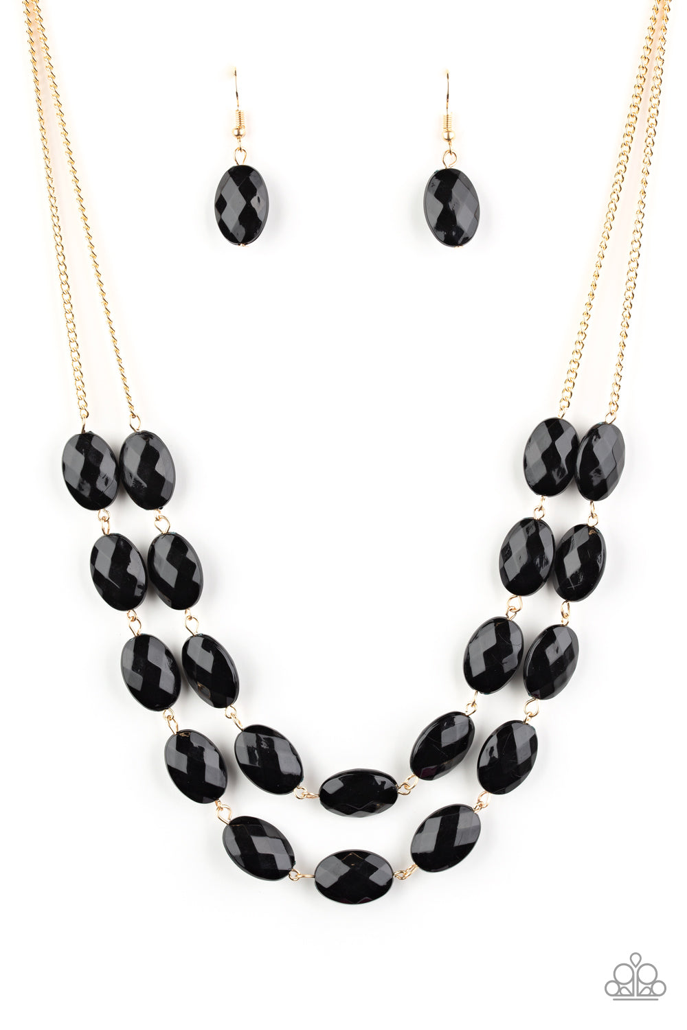 Paparazzi Accessories-Max Volume Black Oval Necklace Set