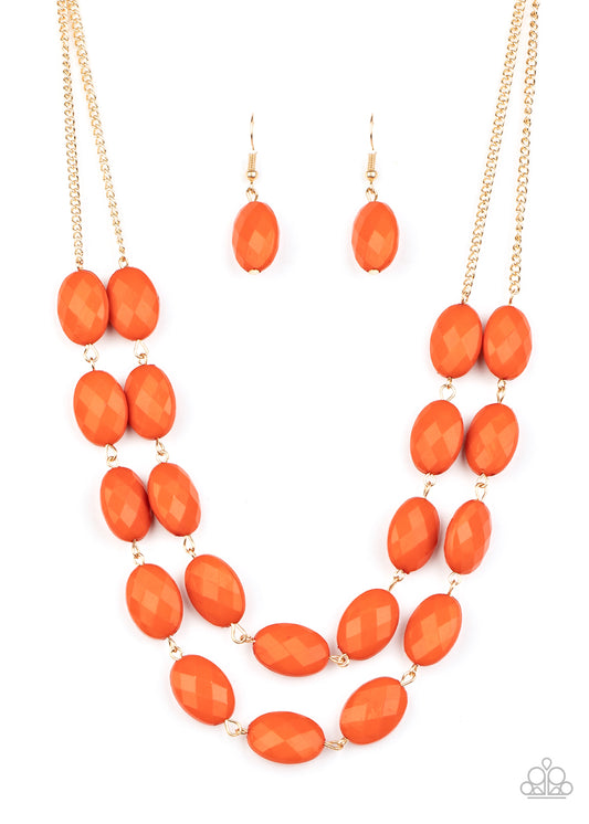 Paparazzi Accessories-Max Volume Orange Necklace Set