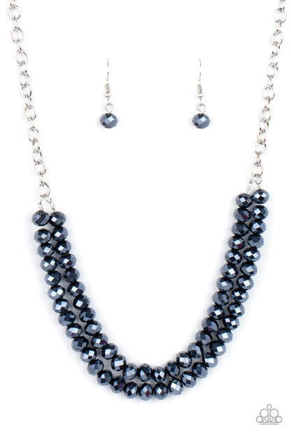 Paparazzi Accessories-May The FIERCE Be With You Blue Inkwell Bead Necklace Set