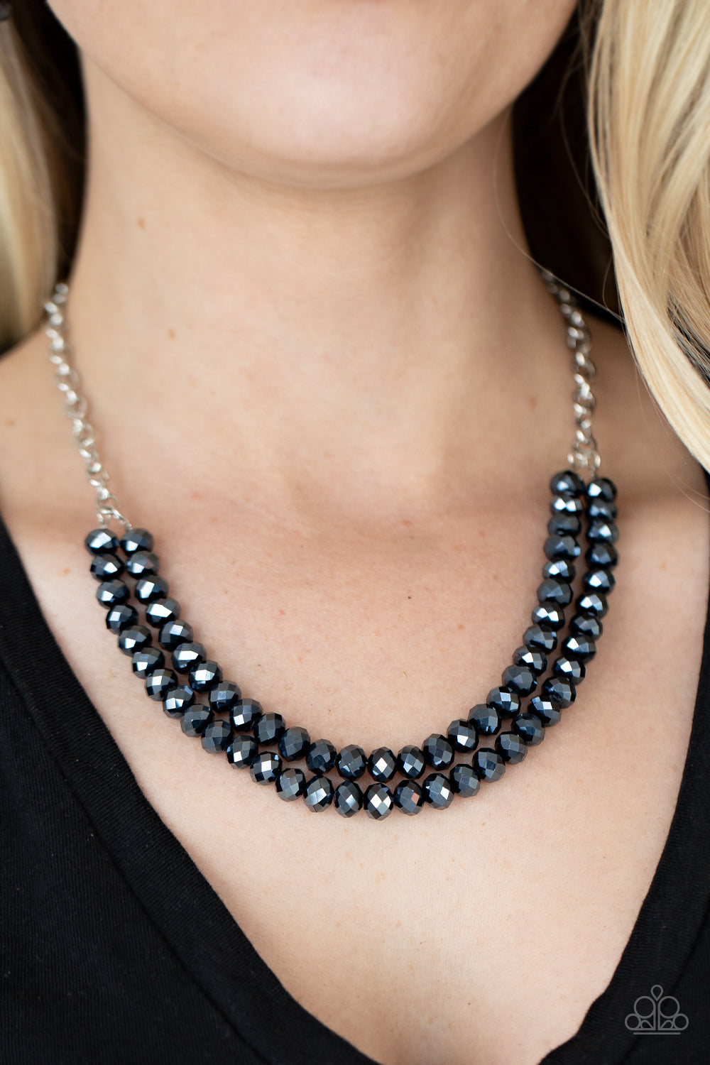 Paparazzi Accessories-May The FIERCE Be With You Blue Inkwell Bead Necklace Set