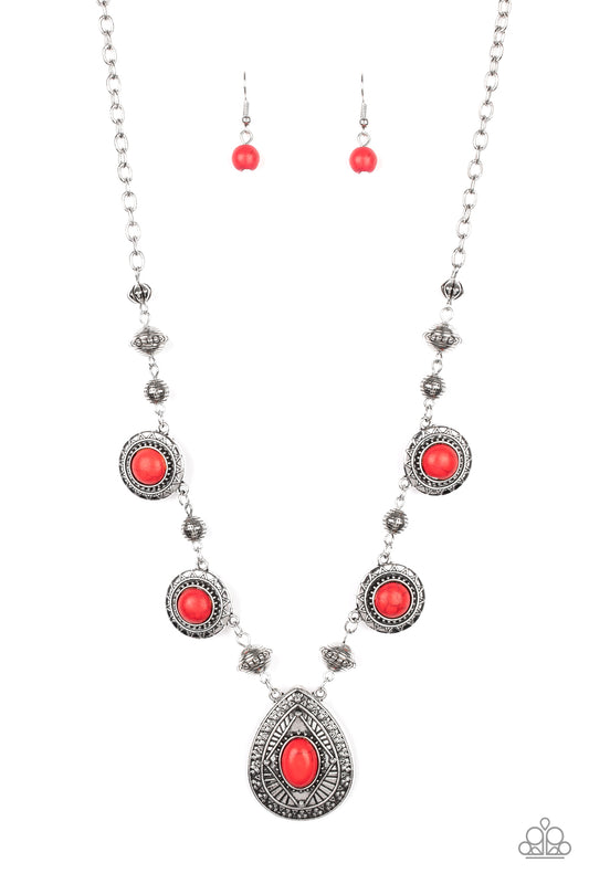 Paparazzi Accessories Mayan Magic Red Necklace Set