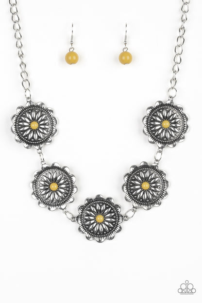 Paparazzi Accessories-Me-dallions, Myself, and I-Yellow Necklace Set