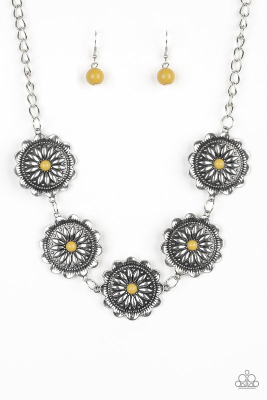 Paparazzi Accessories-Me-dallions, Myself, and I-Yellow Necklace Set
