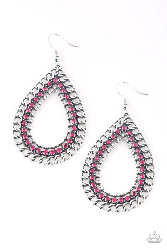 Paparazzi Accessories-Mechanical Marvel Pink Earrings