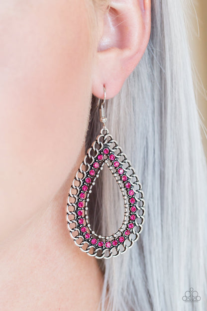 Paparazzi Accessories-Mechanical Marvel Pink Earrings