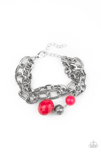 Paparazzi Accessories-Mega Malibu Pink Bracelet
