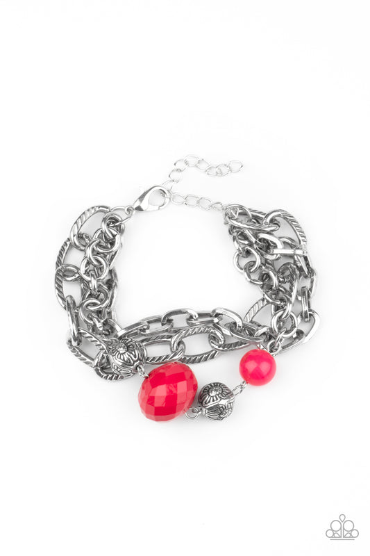 Paparazzi Accessories-Mega Malibu Pink Bracelet