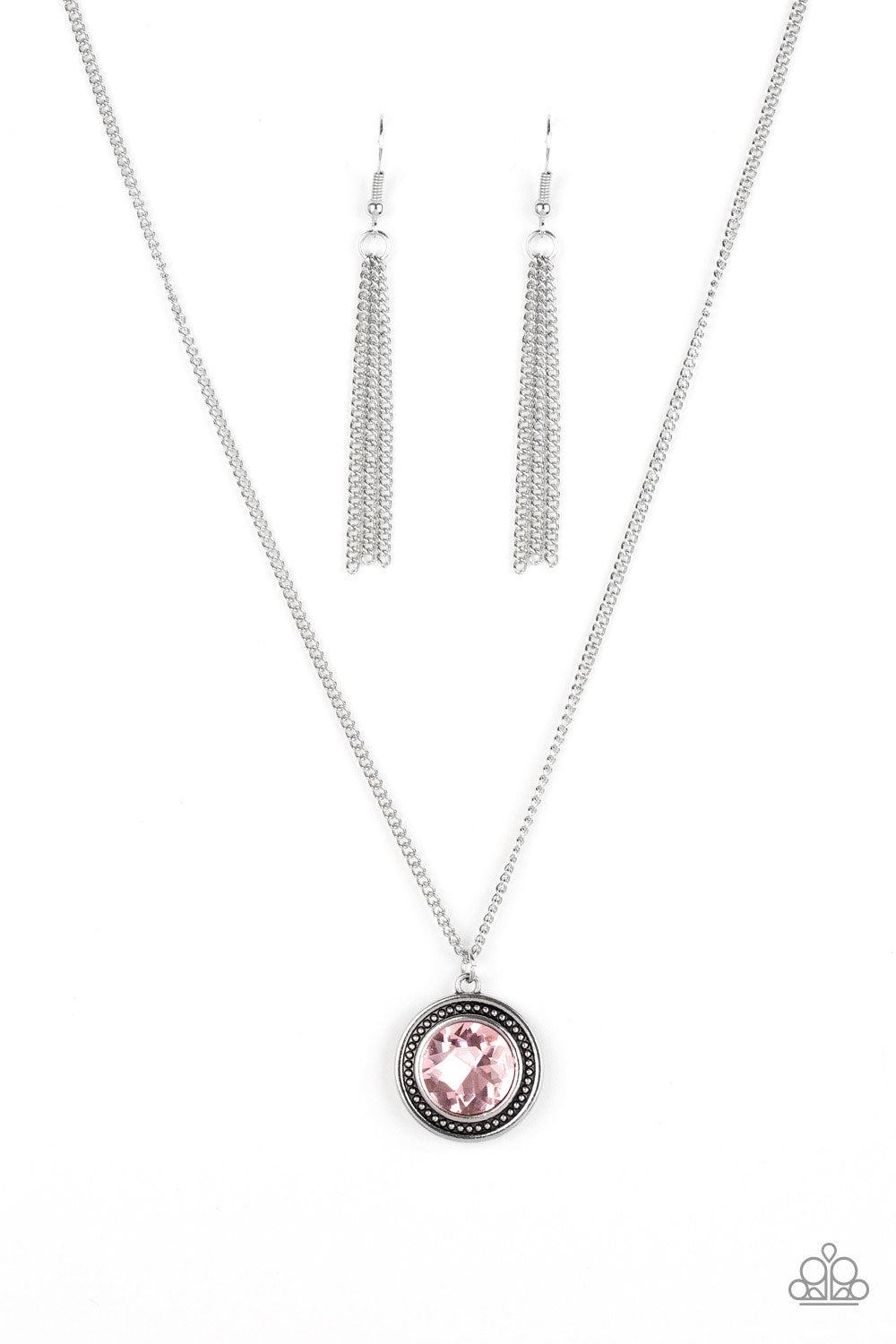 Paparazzi Accessories-Mega Money Pink Glamorous Pendant Necklace Set