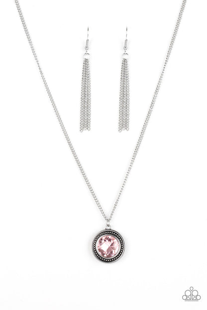 Paparazzi Accessories-Mega Money Pink Glamorous Pendant Necklace Set