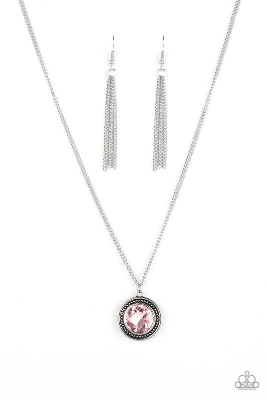 Paparazzi Accessories-Mega Money Pink Glamorous Pendant Necklace Set