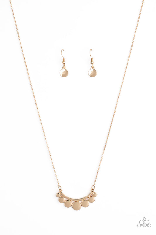 Paparazzi Accessories-Melodic Metallic Gold Necklace Set