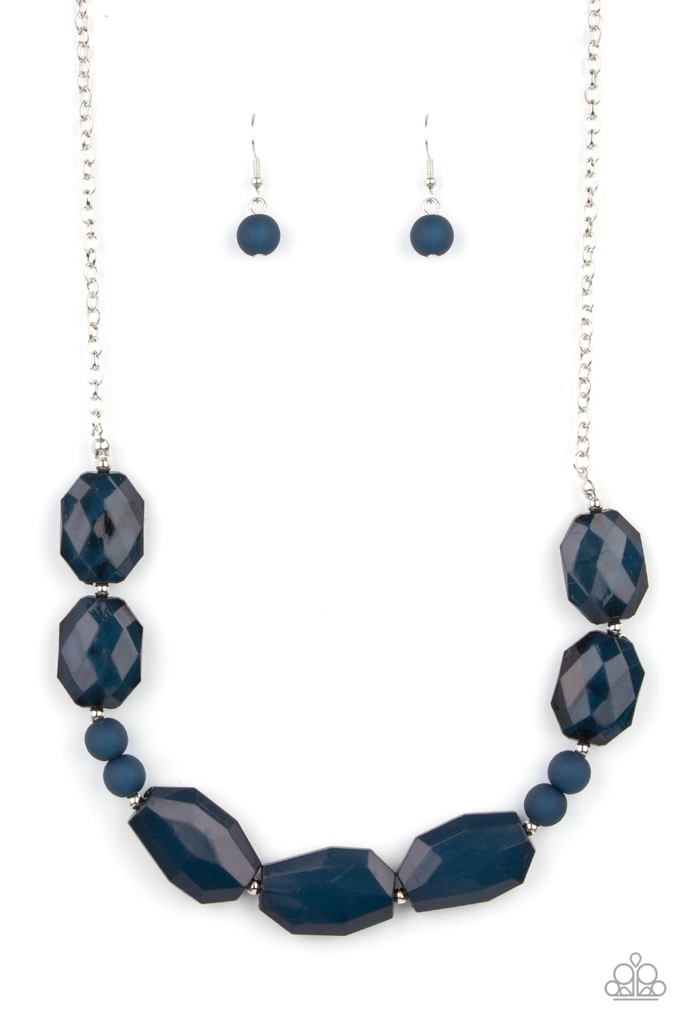 Paparazzi Accessories-Melrose Melody Blue Cloudy Bead Necklace Set
