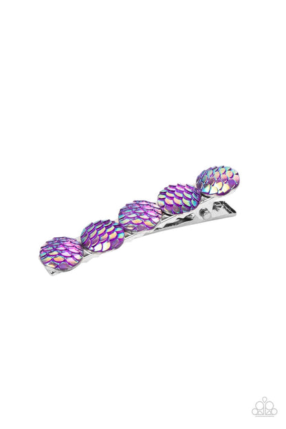Paparazzi Accessories-Mesmerizingly Mermaid Purple Iridescent Hair Clip
