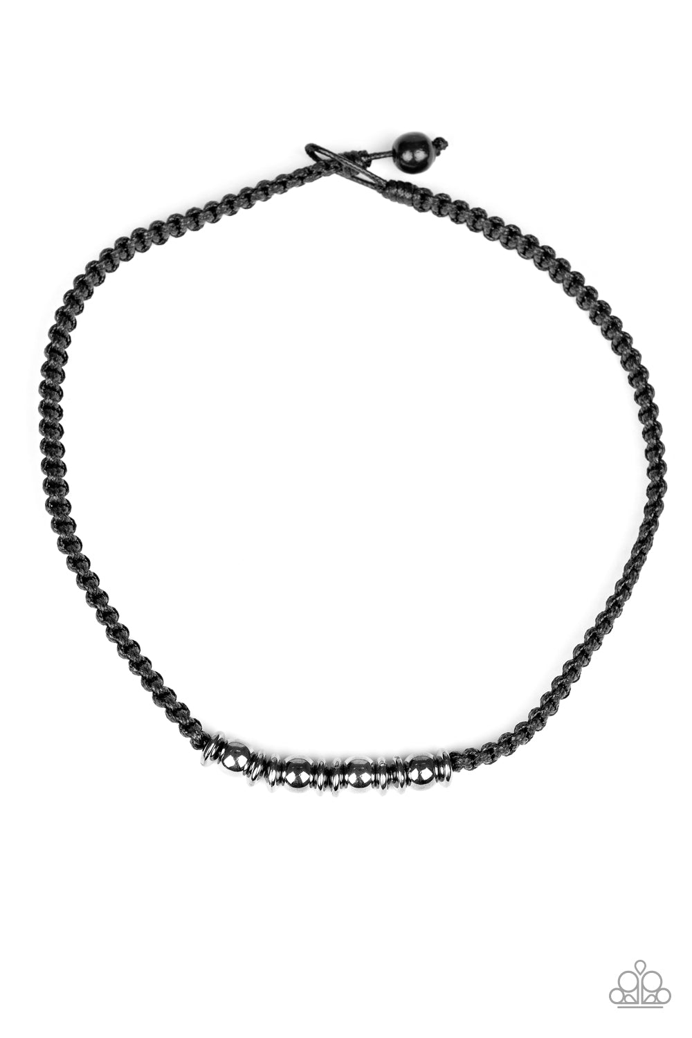 Paparazzi Accessories-Metal Mechanics Black Men's Neck Cord