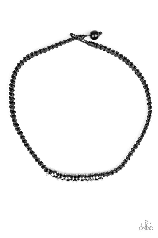 Paparazzi Accessories-Metal Mechanics Black Men's Neck Cord