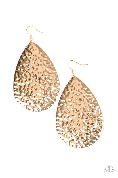 Paparazzi Accessories-Metallic Mirrors Gold Earrings