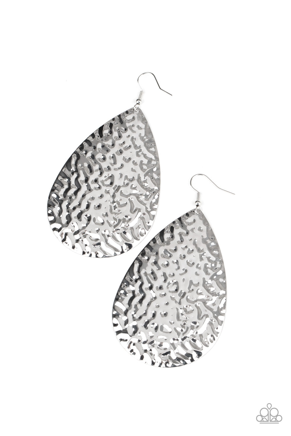 Paparazzi Accessories-Metallic Mirrors Silver Earrings