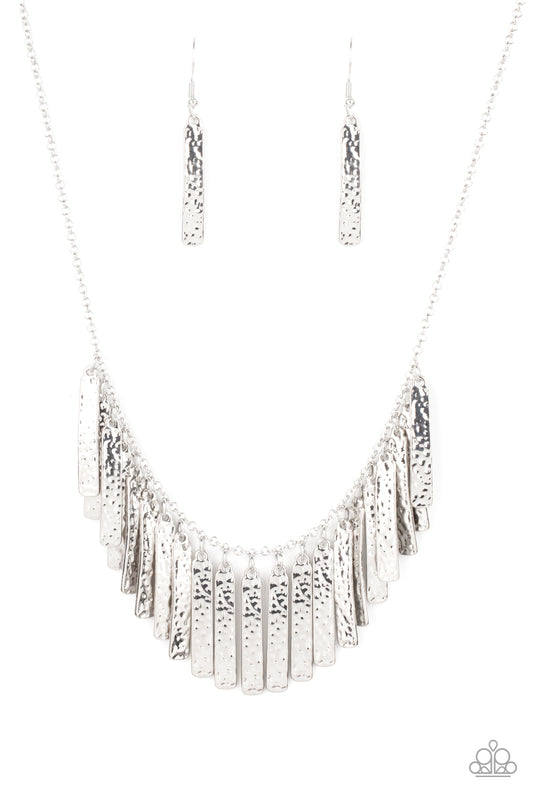 Paparazzi Accessories-Metallic Muse Fringe Necklace Set