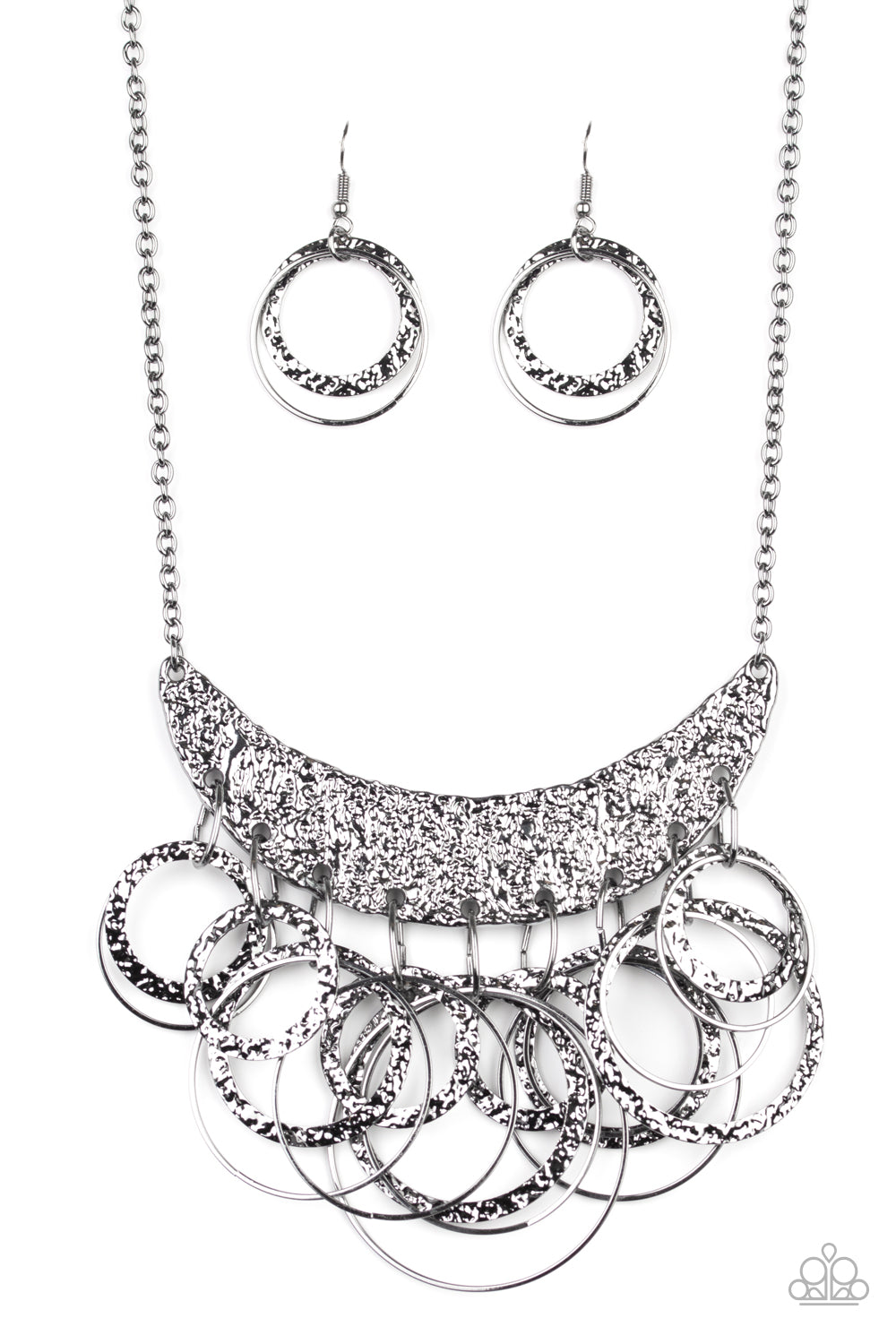 Paparazzi Accessories-Metro Eclipse Black Necklace Set