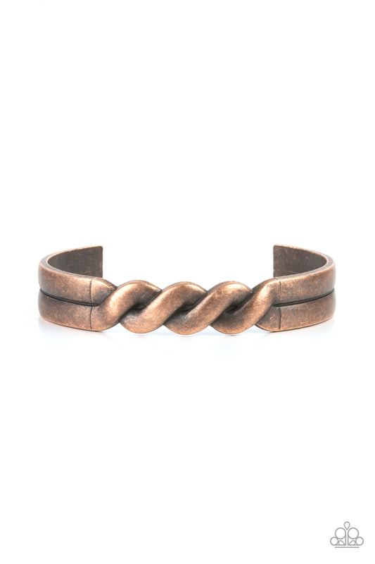 Paparazzi Accessories-Metro Machine Copper Triple Twisted Men's Bracelet