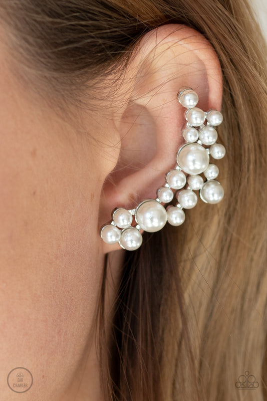 Paparazzi Accessories-Metro Makeover Pearly Ear Crawlers