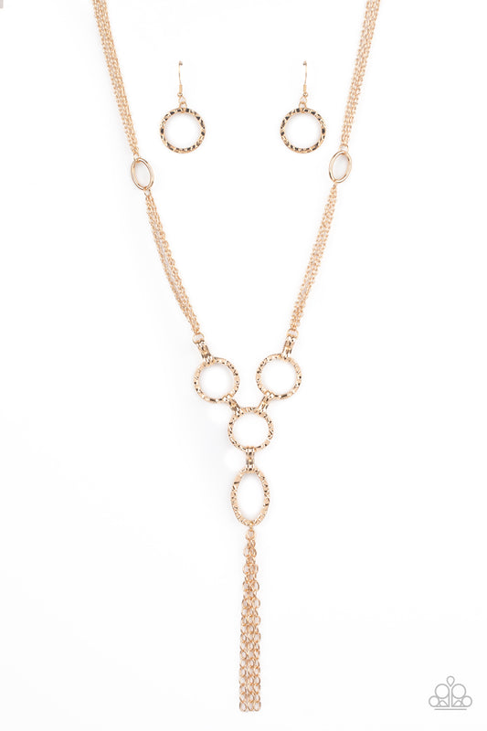 Paparazzi Accessories-Metro Mechanics Gold Ring Necklace Set