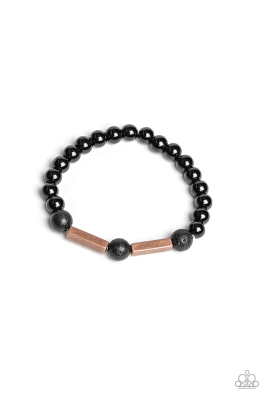 Paparazzi Accessories-Metro Meditation Copper Men's Bracelet