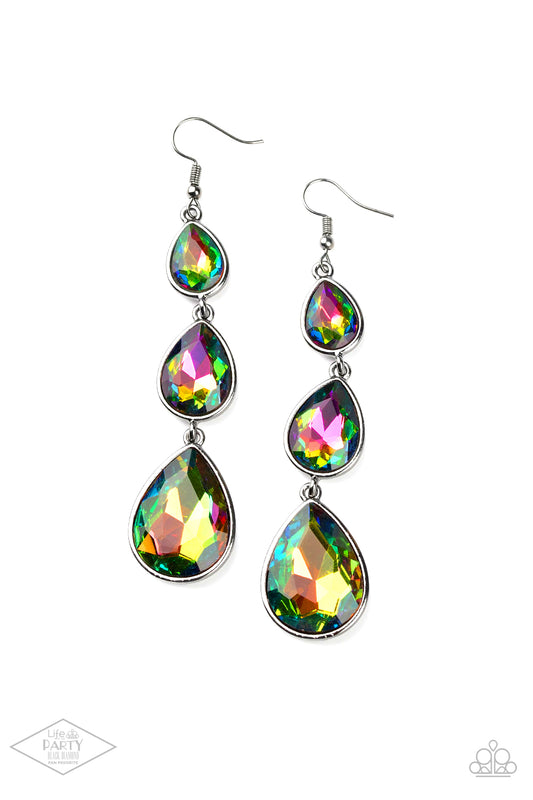 Paparazzi Accessories-Metro Momentum Oil Spill Teardrop Earrings