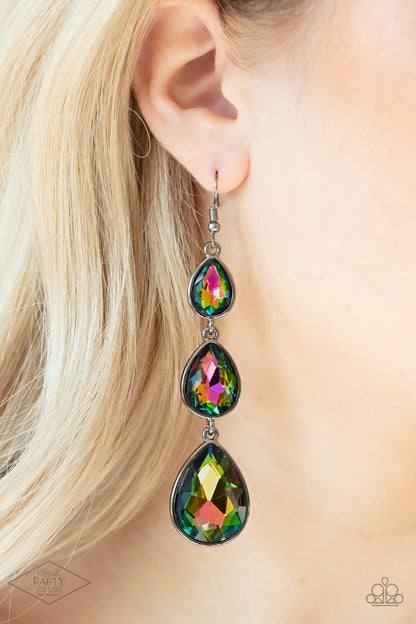 Paparazzi Accessories-Metro Momentum Oil Spill Teardrop Earrings