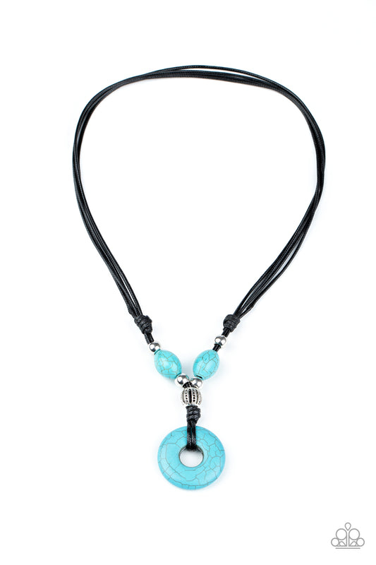 Paparazzi Accessories-Middle Earth Turquoise Blue Men's Neck Cord