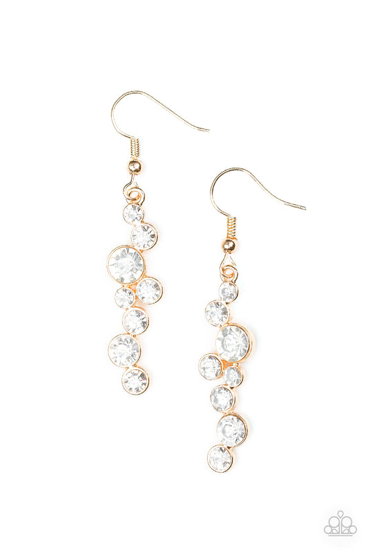 Paparazzi Accessories-Milky Way Magnificence Gold Earrings