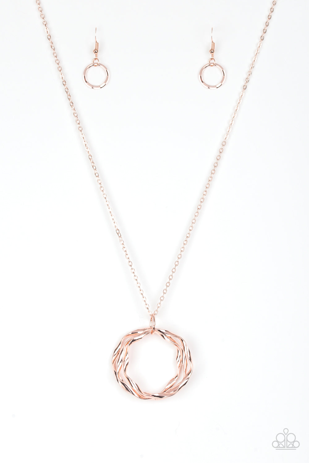 Paparazzi Accessories-Millennial Minimalist Rose Gold Necklace Set