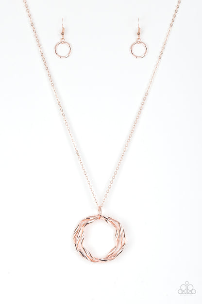 Paparazzi Accessories-Millennial Minimalist Rose Gold Necklace Set