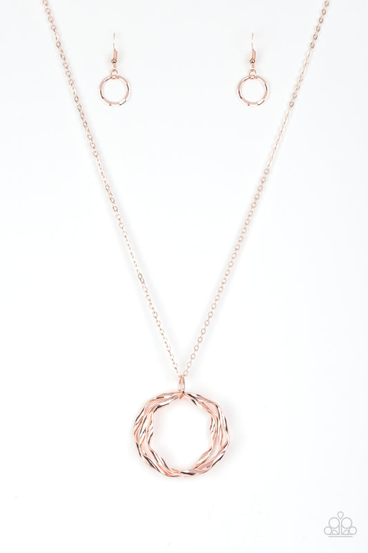 Paparazzi Accessories-Millennial Minimalist Rose Gold Necklace Set