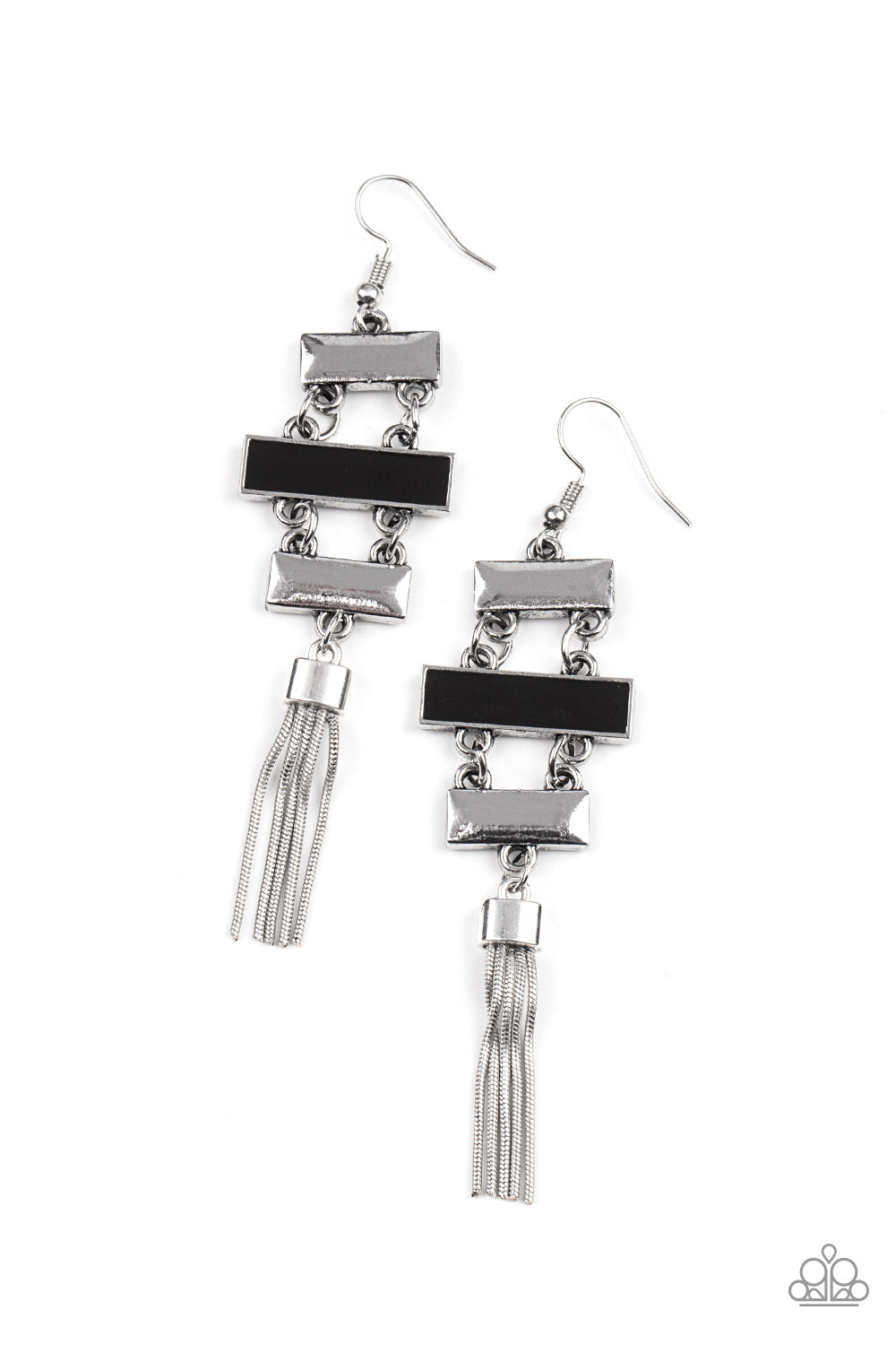 Paparazzi Accessories-Mind, Body, and SEOUL Black Stacked Lure Earrings