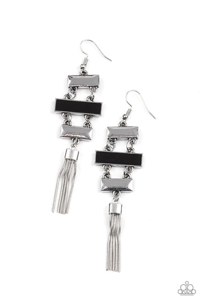 Paparazzi Accessories-Mind, Body, and SEOUL Black Stacked Lure Earrings