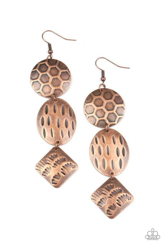 Paparazzi Accessories-Mixed Movement Copper Earrings