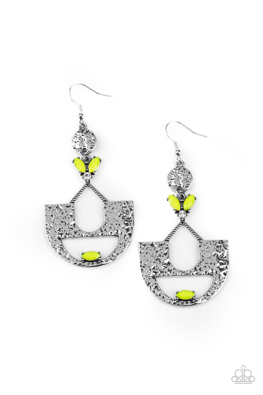 Paparazzi Accessories-Modern Day Mecca Yellow Earrings