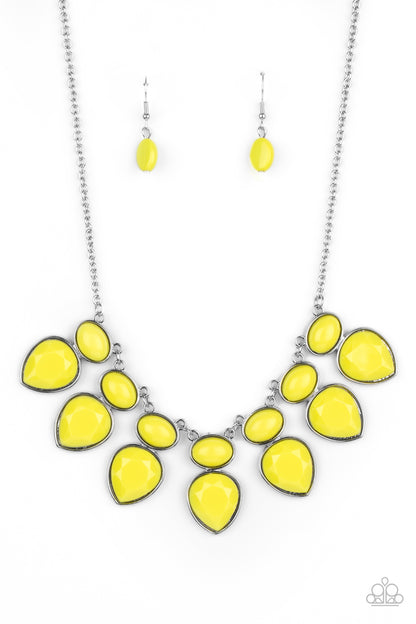 Paparazzi Accessories-Modern Masquerade Yellow Necklace Set