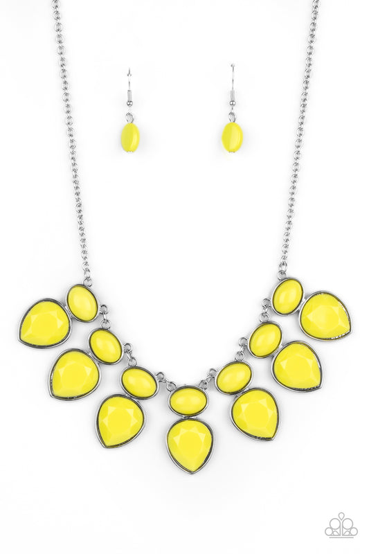 Paparazzi Accessories-Modern Masquerade Yellow Necklace Set