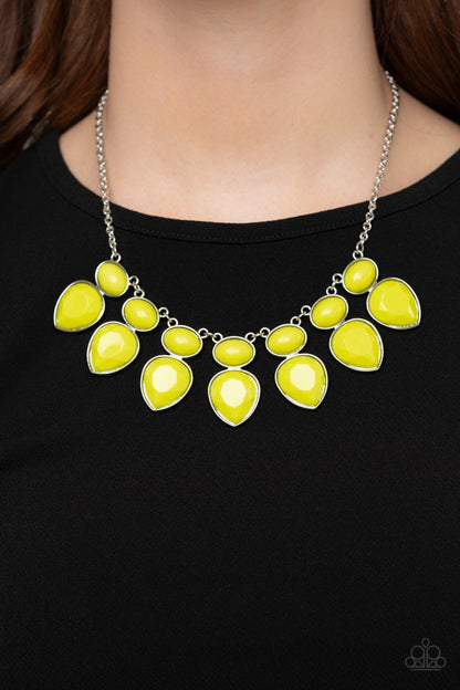 Paparazzi Accessories-Modern Masquerade Yellow Necklace Set
