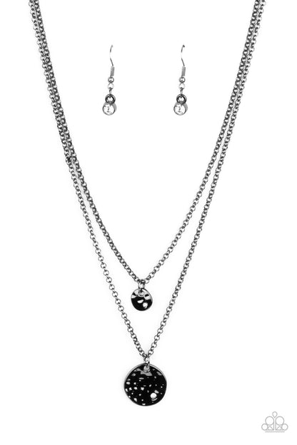 Paparazzi Accessories-Modern Minimalist Black Disc Necklace Set