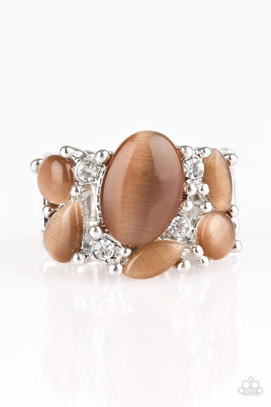 Paparazzi Accessories-Modern Moonwalk Brown Moonstone Ring