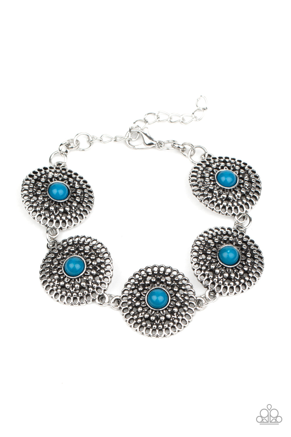 Paparazzi Accessories-Mojave Mandalas Blue Bracelet