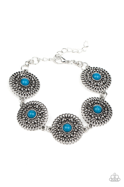 Paparazzi Accessories-Mojave Mandalas Blue Bracelet