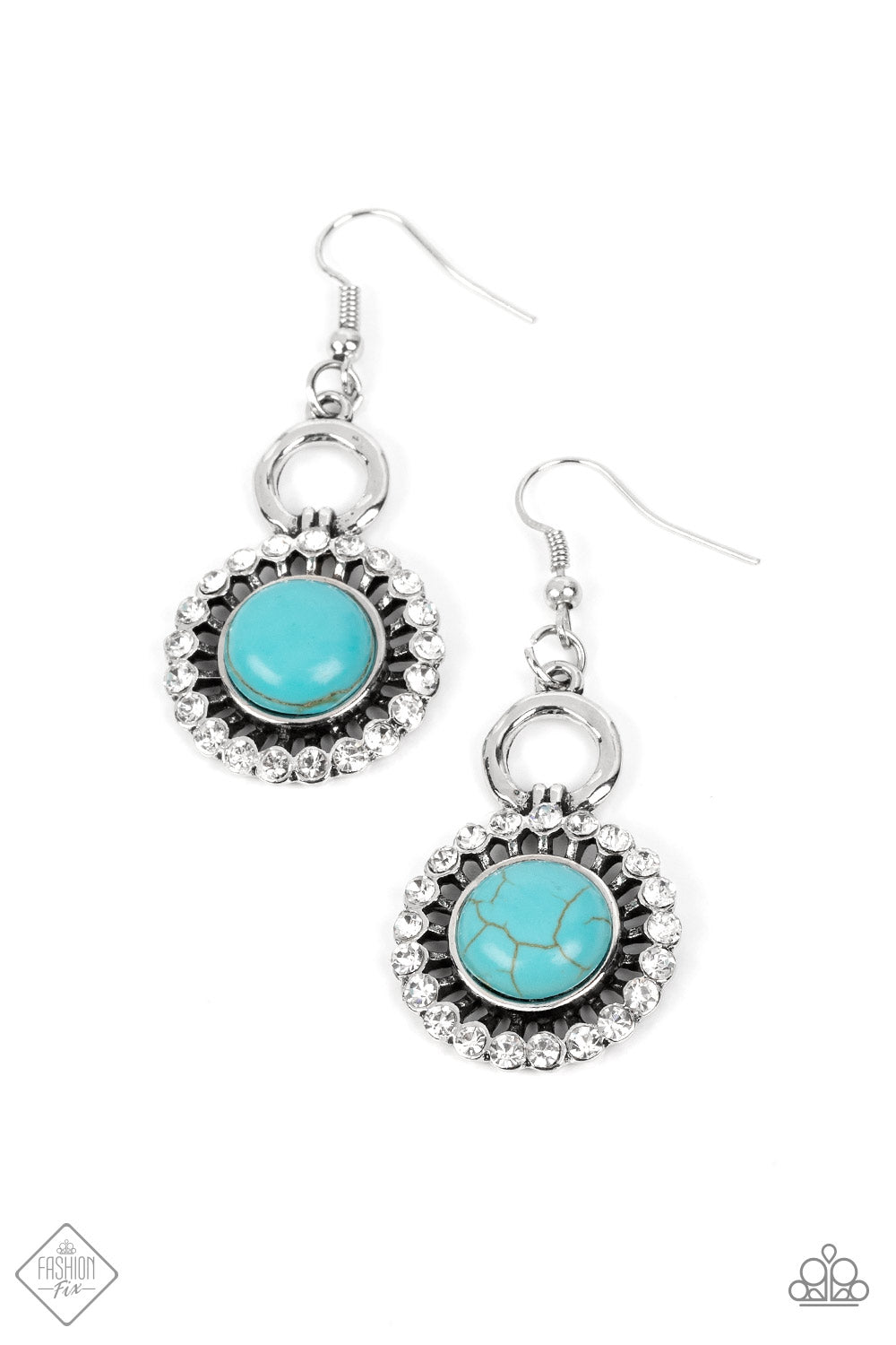 Paparazzi Accessories-Blue Mojave Mogul Fashion Fix Earrings