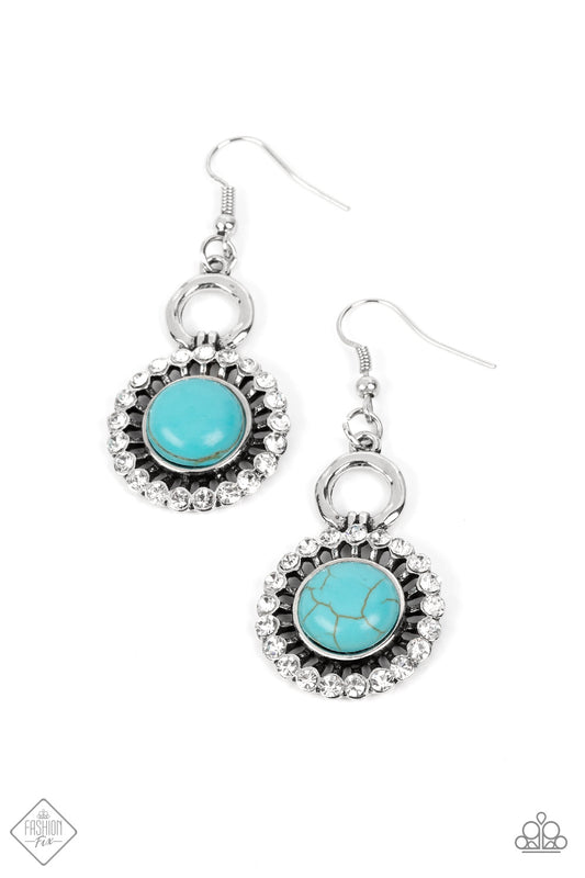 Paparazzi Accessories-Blue Mojave Mogul Fashion Fix Earrings