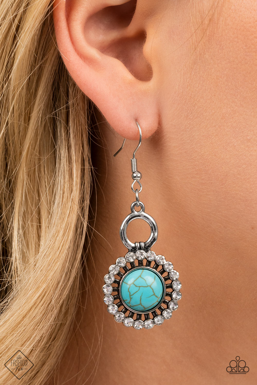 Paparazzi Accessories-Blue Mojave Mogul Fashion Fix Earrings